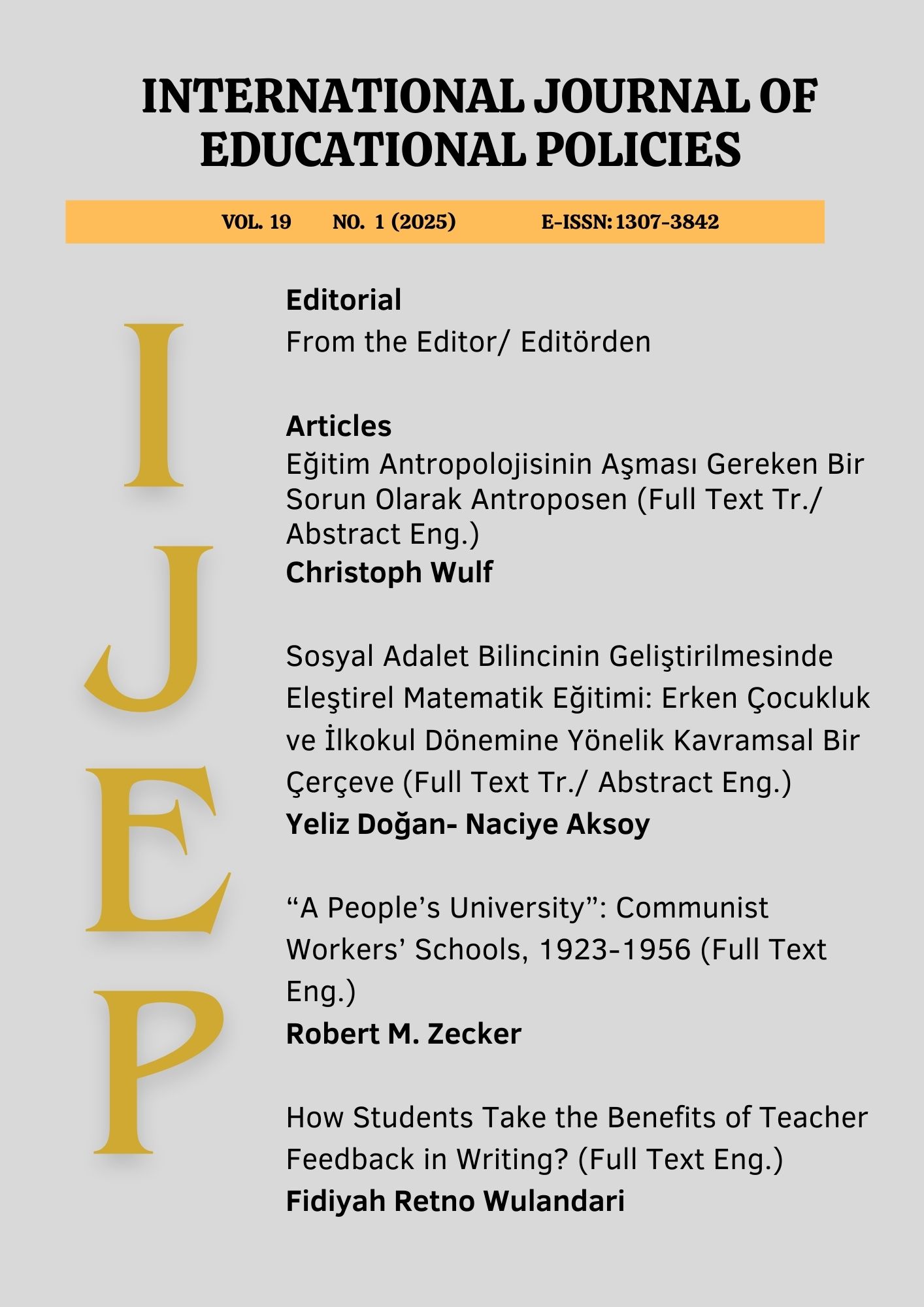 					View Vol. 19 No. 1 (2025)
				